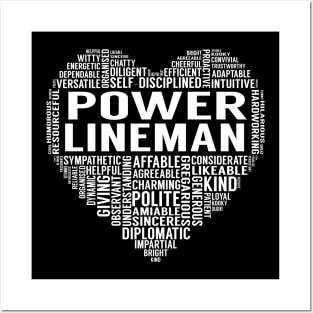 Power Lineman Heart Posters and Art